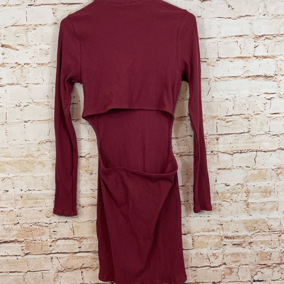 NEW Free People Beach womens large dress ribbed mock neck bodycon open back - Picture 8 of 8